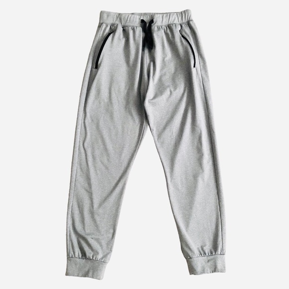 ZELOS Athletic Joggers Sweat Pants Gray with Zip Pockets Men’s Size Small - Picture 2 of 8